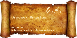 Oracsek Angelus névjegykártya